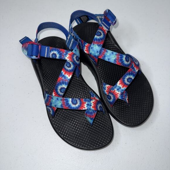 Chaco Women’s Z/2 Cloud Sandals Grateful Dead Tie Dye Red White Blue Size 7 - Picture 1 of 7